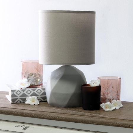 Star Brite Simple Designs Geometric Concrete Lamp, Gray ST2519967